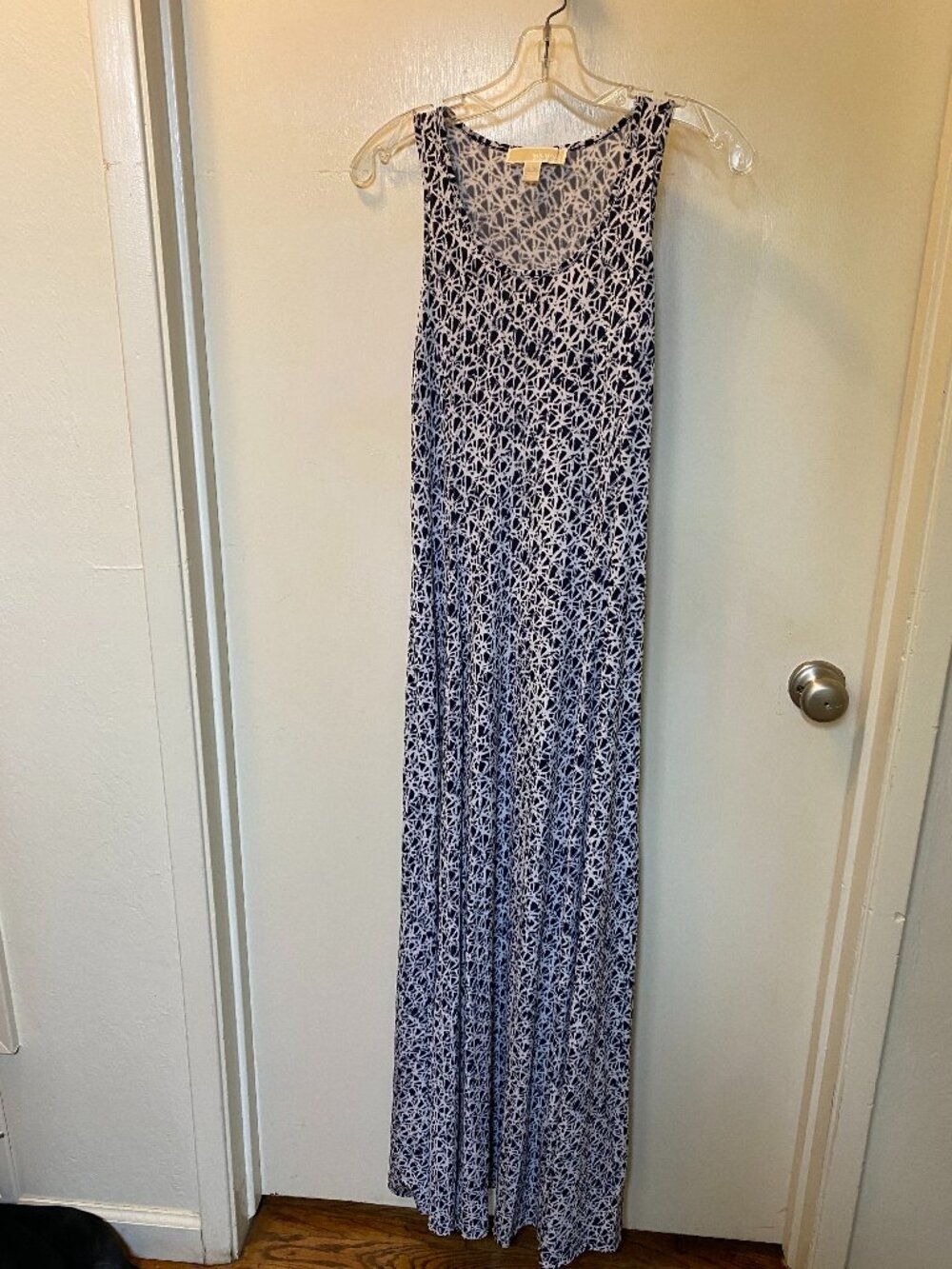 Michael Michael Kors Navy White Sleeveless Maxi Dress Size Small